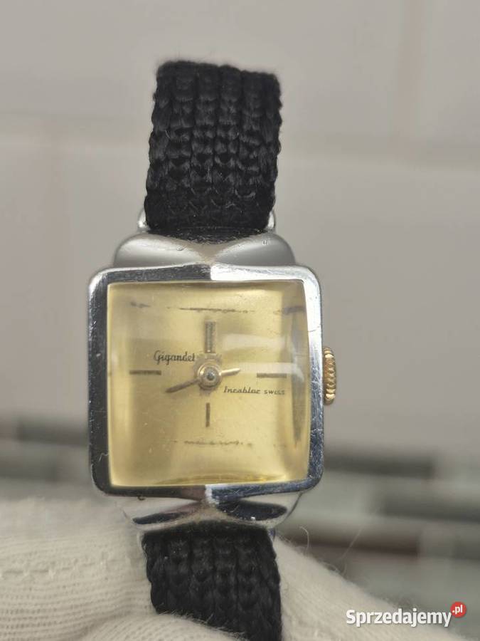 Art Deco damski zegarek vintage Gigandet Chorzów