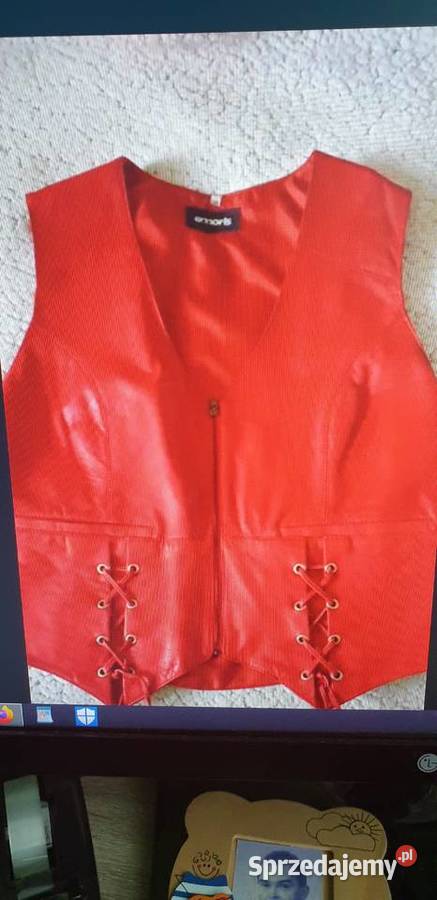 Kamizelka skórzana wiązana XXL Nowa