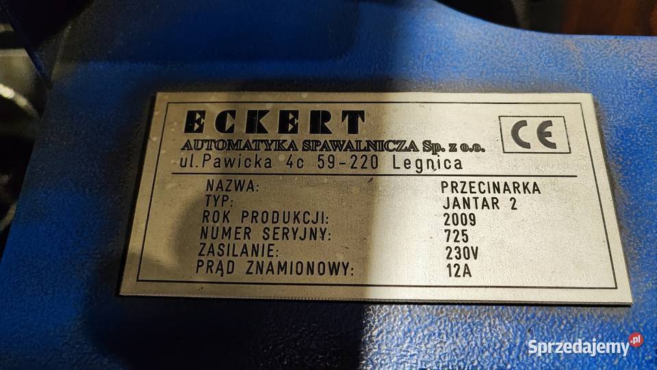 Używana przecinarka plazmowogazowa ECKERT JANTAR Targowisko