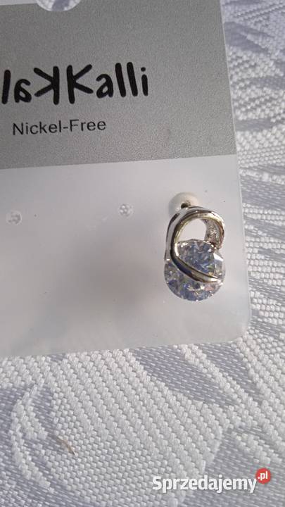 NOWE POSREBRZANE KOLCZYKI Z DUŻĄ SZLIFOWANĄ Piła