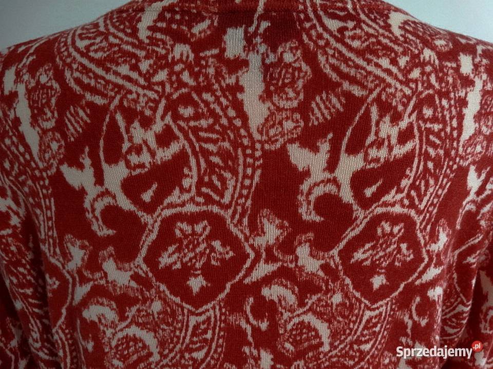 Sweter Kardigan Wełniany 100 Włoska Wełna Merino długi podlaskie Łomża