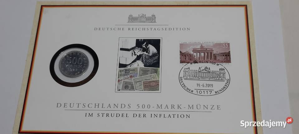 Niemcy 500 marek 1923 mennicza w blistrze mazowieckie Warszawa