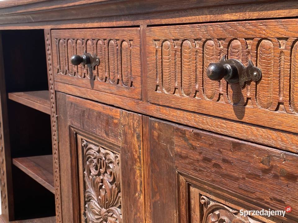 Rustykalna konsola szafka komoda dębowa lite Gryfice