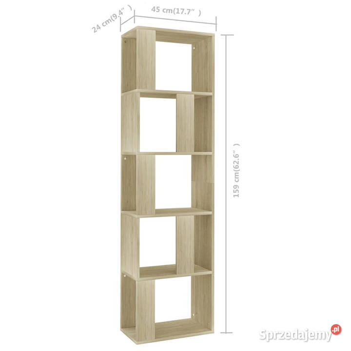 Regałpółka dąb sonoma 45x24x159 materiał
