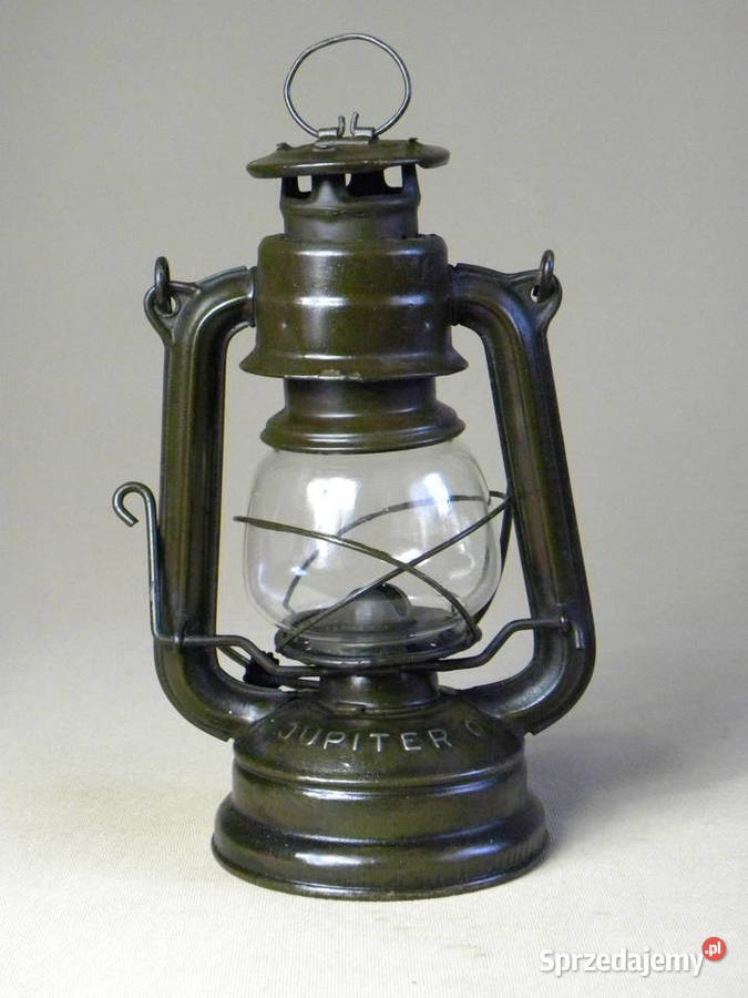 Polska lampa naftowa Jupiter 0 zielon lakier Legnica