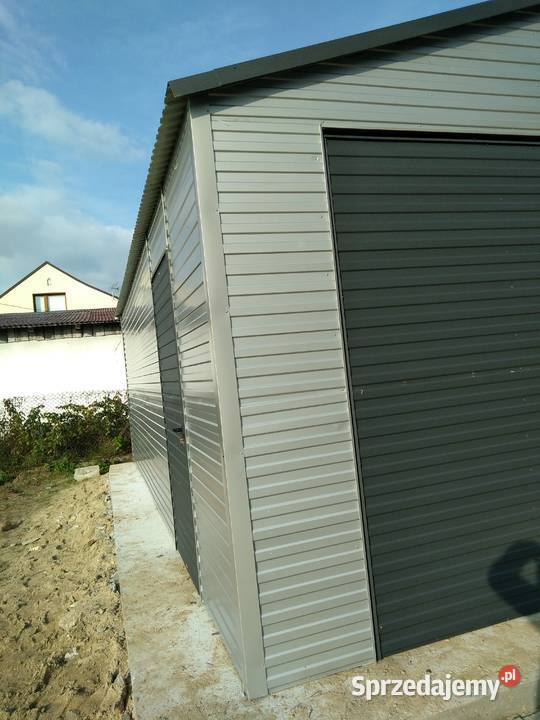 Garaż Blaszany POPIELATY 3x8 Blaszak Garaże Limanowa