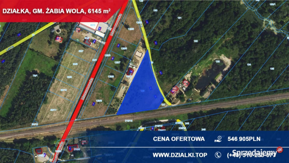 Działka inwestycyjna 6145 m2 magazyn usługi inwestycyjna Piotrkowice