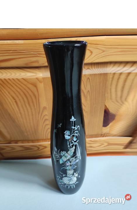 wazon z laki antyk inkrustowany masą perłową