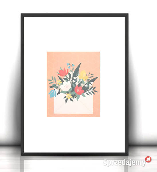 mały obrazek boho kwiaty plakat 21x30 retro Dekoracje i ozdoby pomorskie Gdańsk