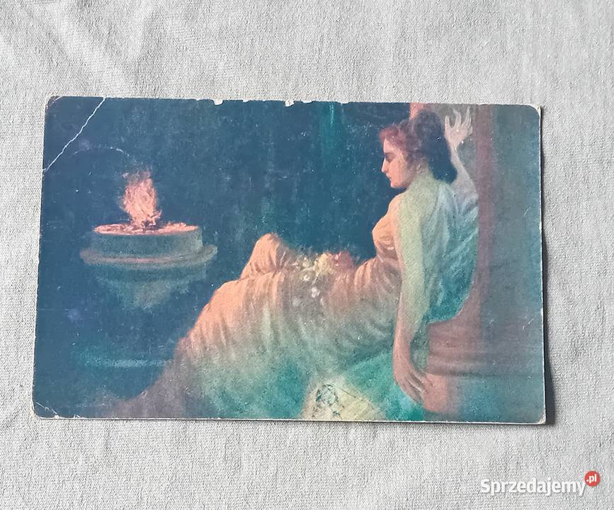 Pocztówka K Marhold W zamyśleniu początek XX w Koźminek