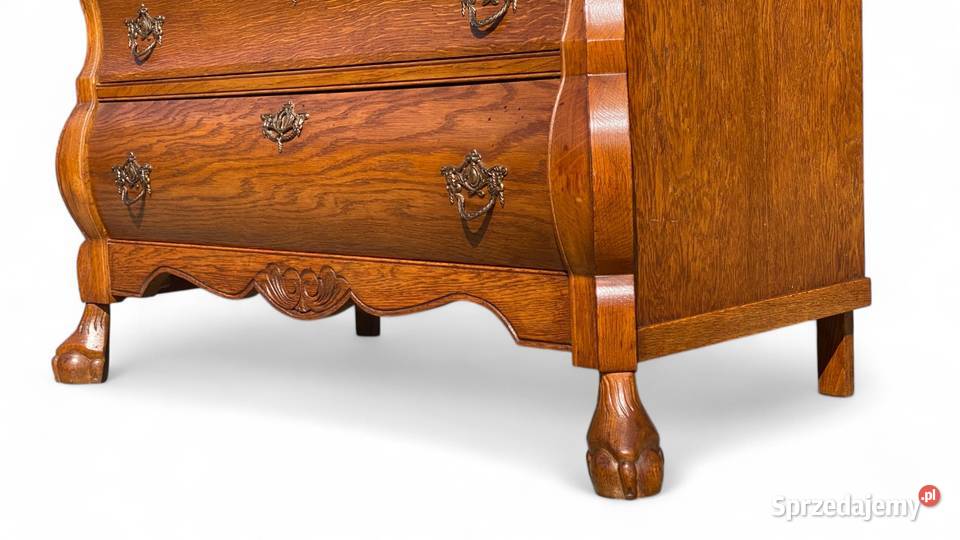 Stylowa brzuchata komoda na rzeźbionych nogach Gryfice