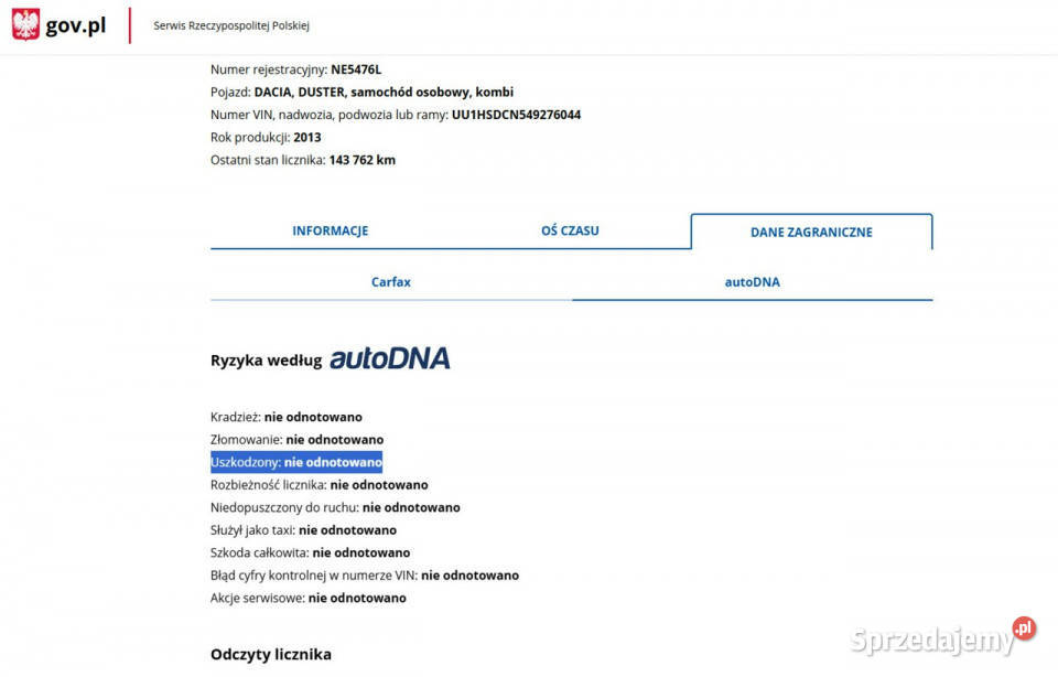Dacia Duster Benzyna Zarejestrowany Ubezpieczony wspomaganie kierownicy sprzedam
