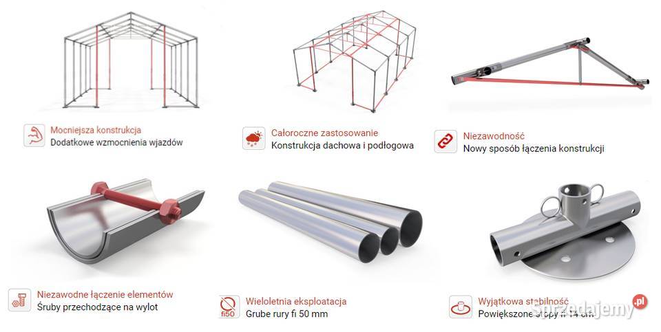 8x12x2m Namiot Handlowy STANDARD Biało Czerwony Wrocław