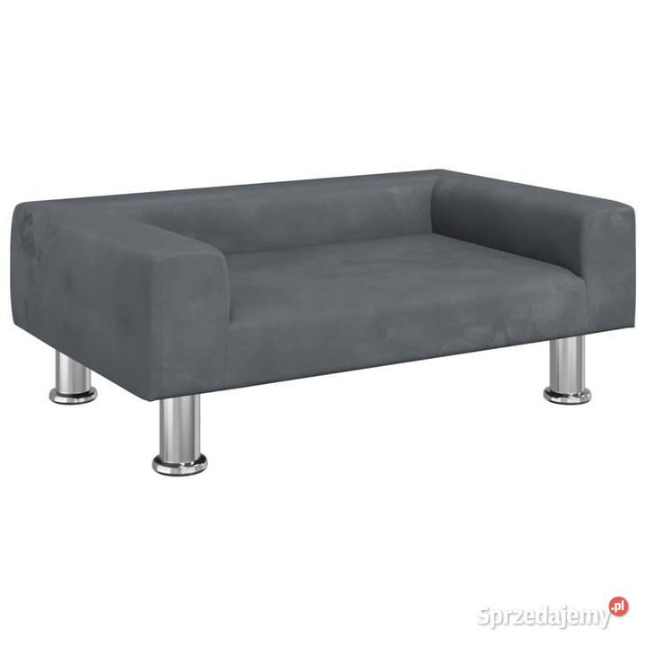 Sofa dzieci ciemnoszara 70x45x265 aksamit Warszawa