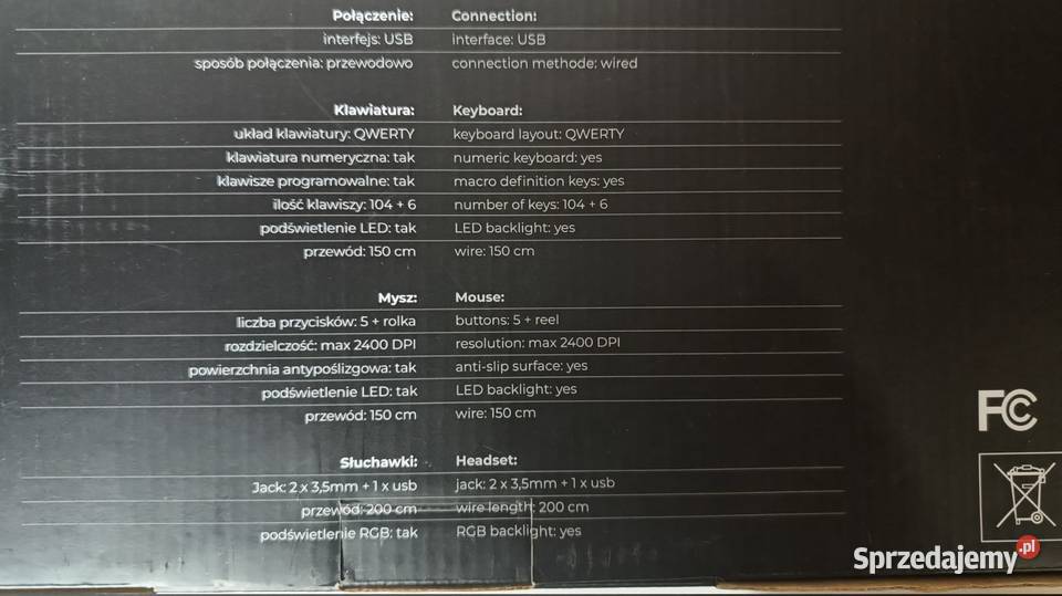 Zestaw Gemingowy BLOW Klawiatura Mysz Słuchawki Katowice