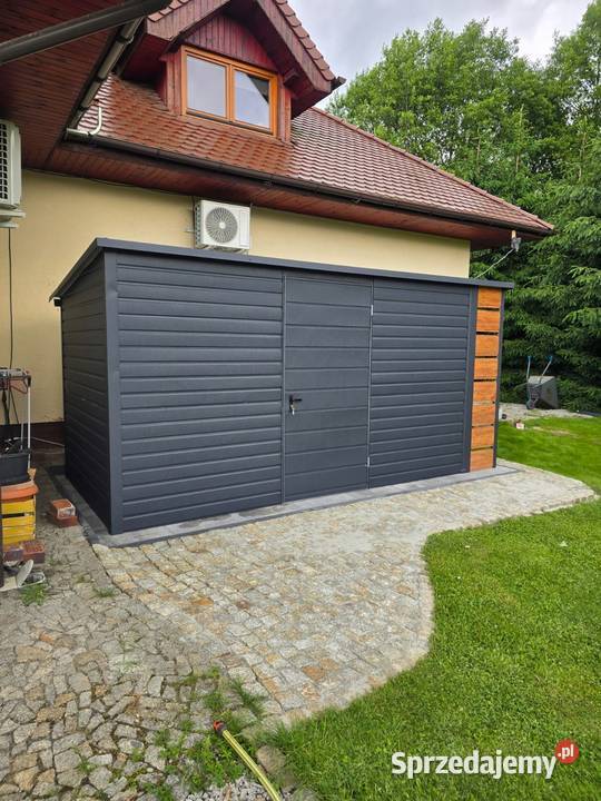 Schowek ogrodowy 5x3 jednospadowy ciemny grafit Jodłownik