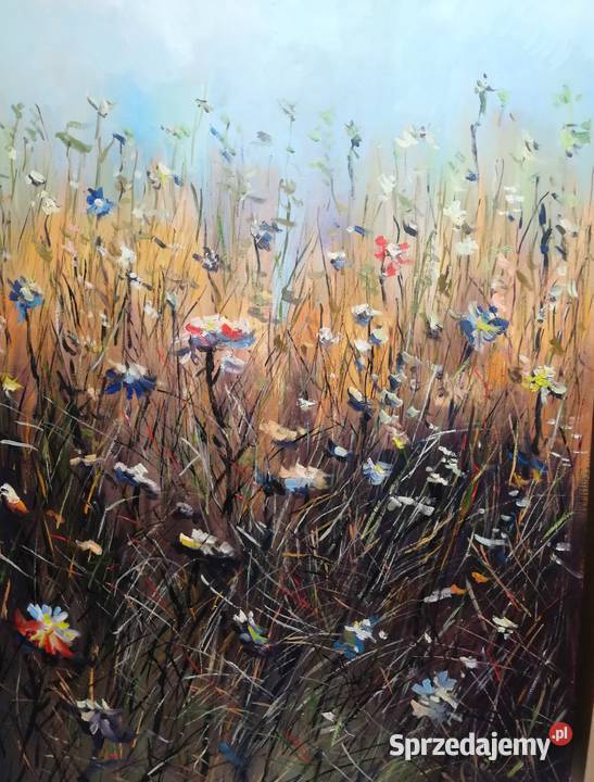 Kwiecista łąka obraz olejny Malarstwo sprzedam