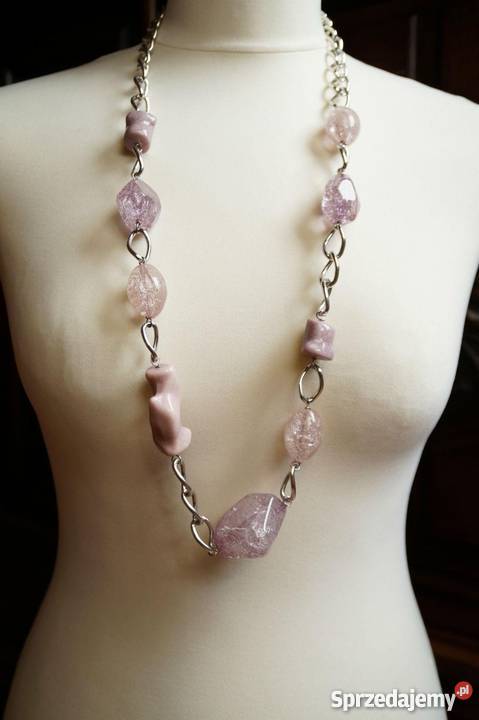 HEXELINE naszyjnik korale kamienie akryl pudrowy Naszyjniki Toruń