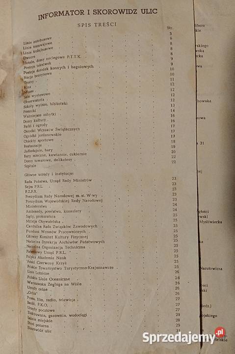 plan Warszawy 1959 r