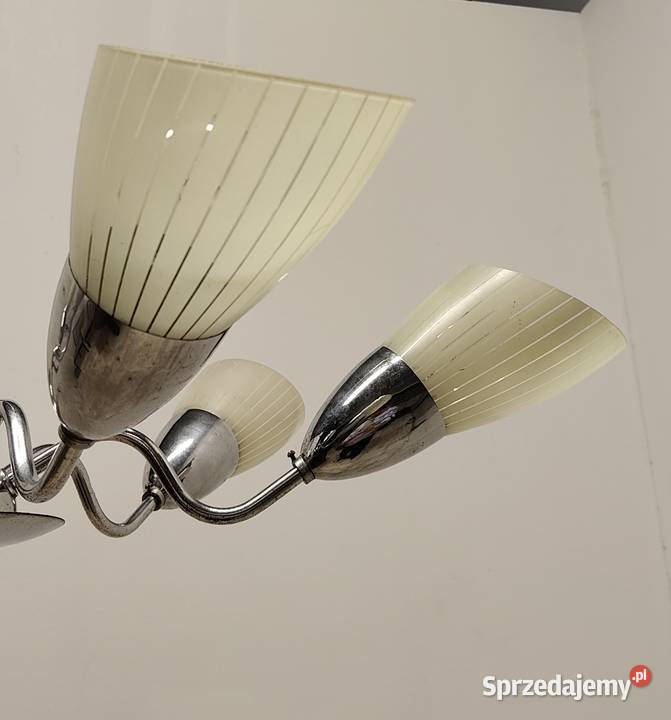 lampa wisząca sufitowa vintage art Deco żyrandol łódzkie Radomsko