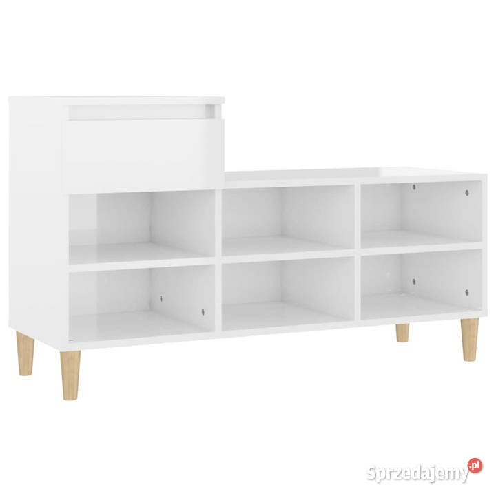 Szafka na buty wysoki połysk biała 102x36x60