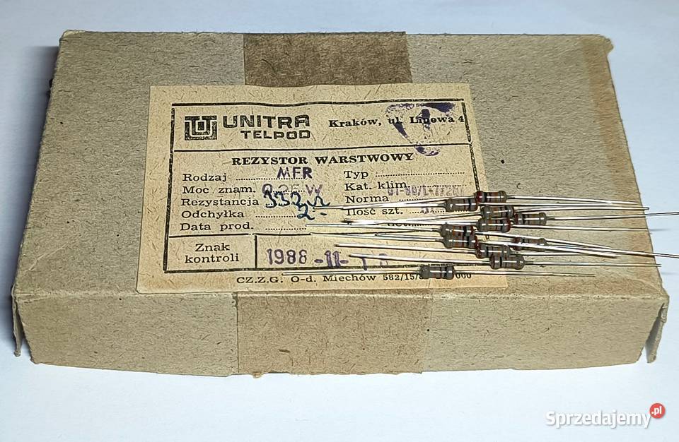 Rezystor 332 Ohm 2 025W MFR Unitra TELPOD Gdańsk