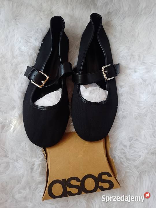 3738 ASOS Design Czarne baleriny biznesowe z Kraków