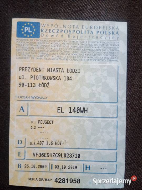 Peugeot 407 2009r 16hdi NaviOC 012027 poduszka powietrzna dolnośląskie Wrocław