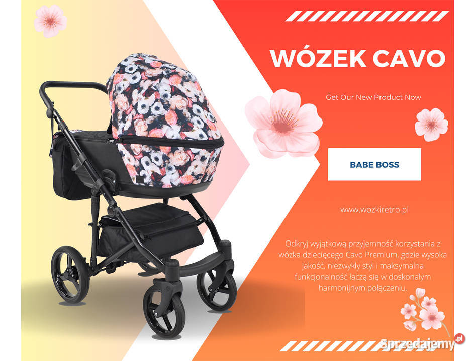 HIT Wózek Dziecięcy Cavo Premium 3w1 biały Kraków