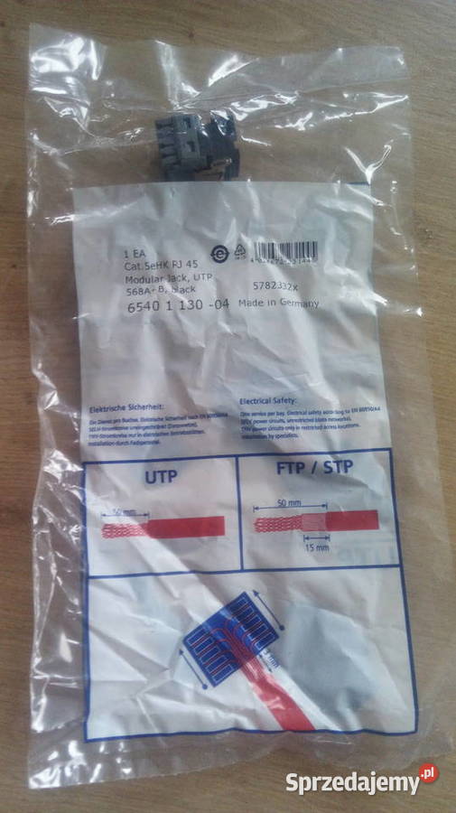 RJ45 HK KRONE moduł gniazda 5e czarny 6540113004 śląskie Bytom