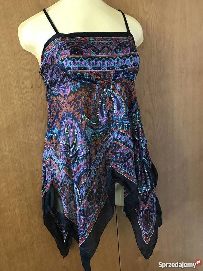 bluzka boho jedwabna na ramiączkach r40 Na ramiączkach Katowice
