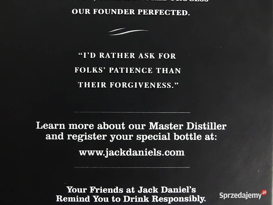 Opakowanie Kartonik Jack Daniels Master Biłgoraj