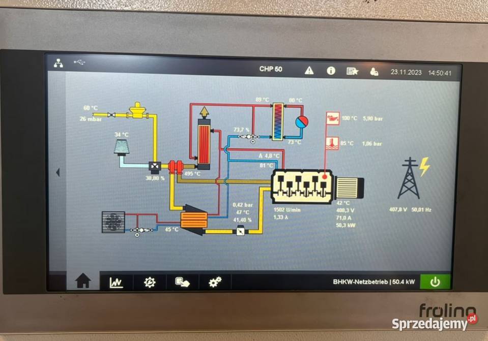 Piec kogeneracyjny Froling 115 kW mocy grzewczej Kożuchów sprzedam