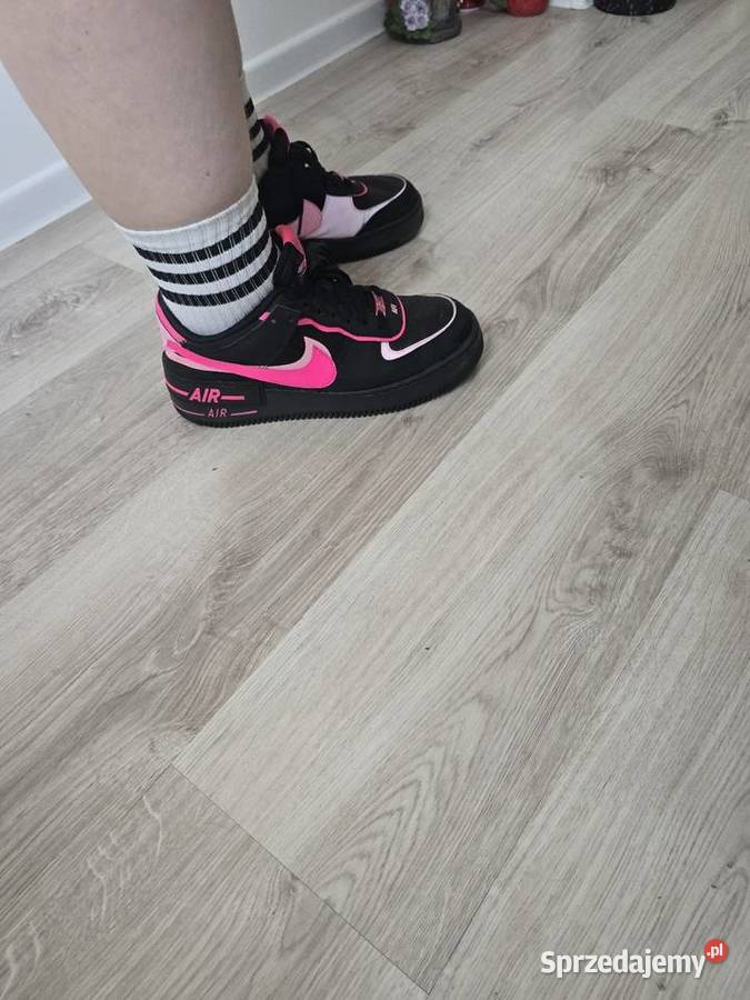 Buty nike af1 shafow czarno różowe