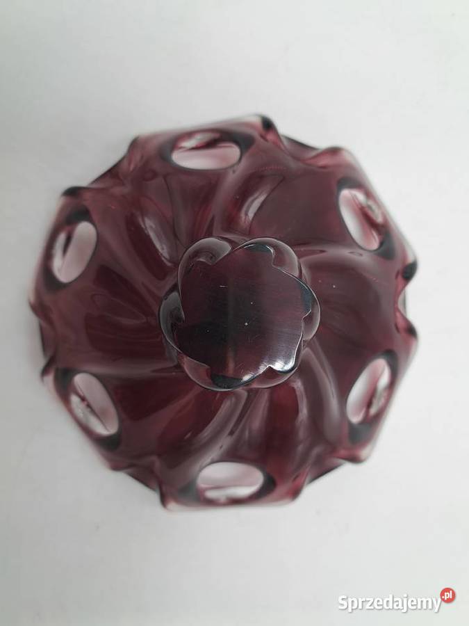 Misa salaterka szklana rubinowa Rubin Glass Olkusz