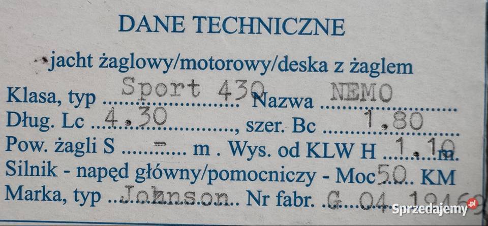 Łódź motorowa 50 z przyczepą Marki