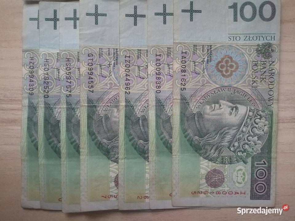 Banknot Banknoty 100zl z 1994r ciekawe numery Bytom