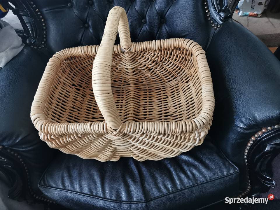 Kosz z uchwytem z wikliny Rattan wiklina Dom i Ogród Łask