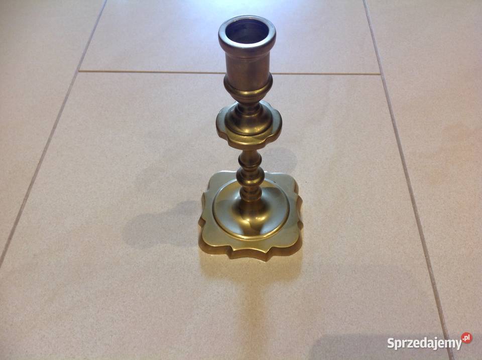 Stary Świecznik Mosiężny z Brązu Nowa Sól