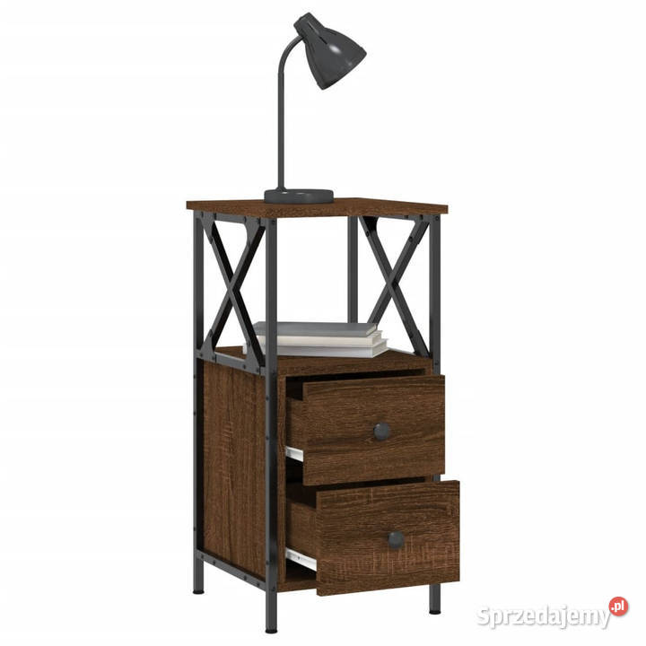Szafki nocne 2 brązowy dąb 34x355x70 WM825952 Nocne Warszawa sprzedam