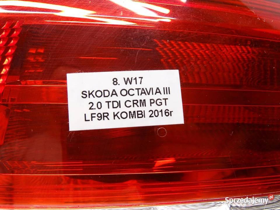 LAMPA PRAWY TYŁ PRAWA TYLNA SKODA OCTAVIA III 5E