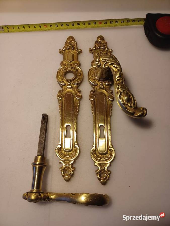 Komplet klamek i szyldów mosiężnych Poznań sprzedam