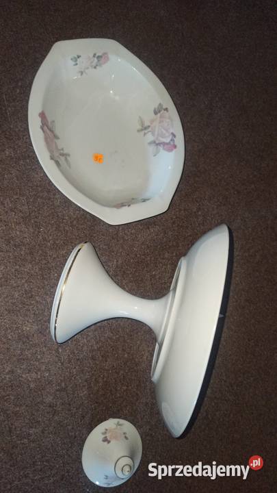 Filiżanki z 2 talerzykami KPM Róża subtelna Gdańsk