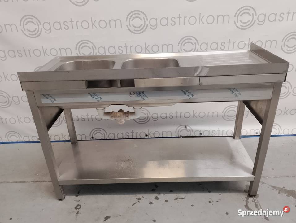 Stół z 2 zlewami z półką 130x50x85 dolnośląskie Wrocław