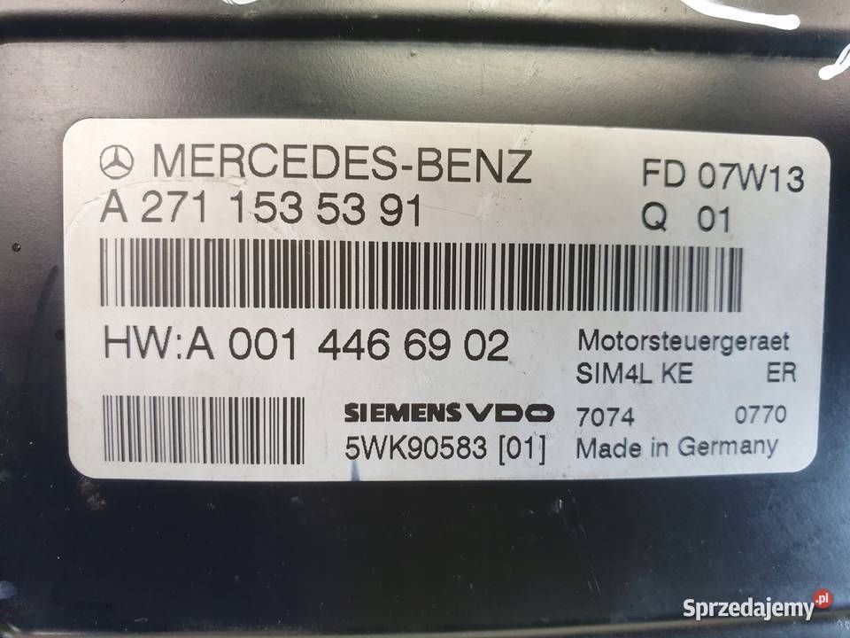 Mercedes W203 18 K STEROWNIK SILNIKA A2711535391 Janów