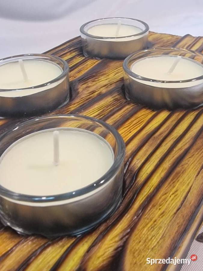 Świecznik świerkowy opalany Shou Sugi Ban Świeczniki warmińsko-mazurskie Sępopol