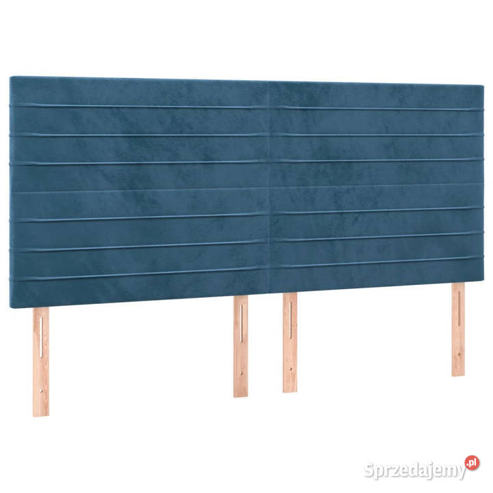 Łóżko kontynentalne z materacem ciemnoniebieskie 128cm