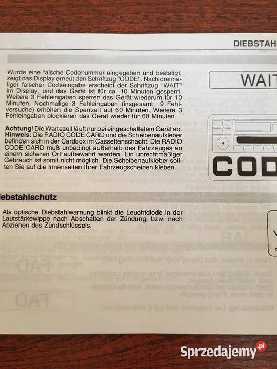 Instrukcja obsługi radia MercedesBenz Becker Gdańsk