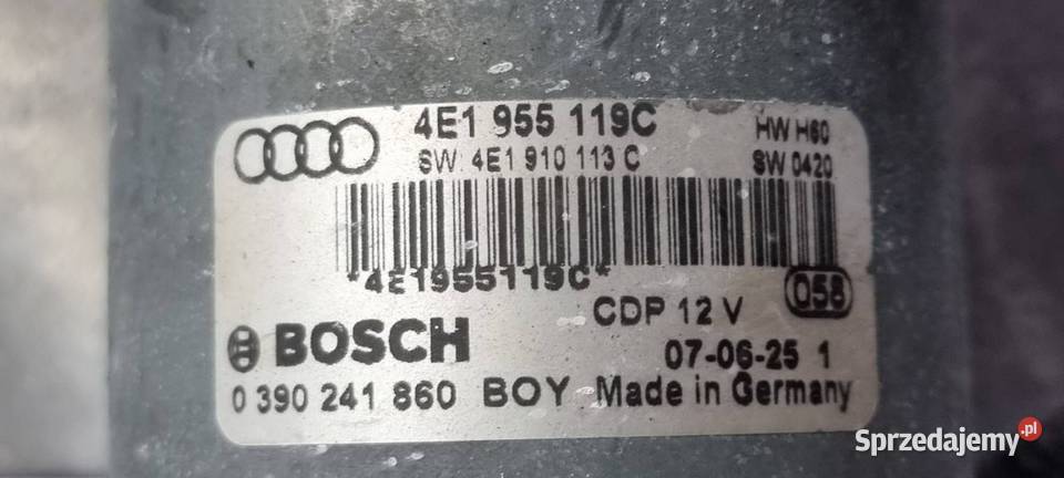 MECHANIZM WYCIERACZEK PRZÓD AUDI S8 D3 osobowe Pozostałe Lipno
