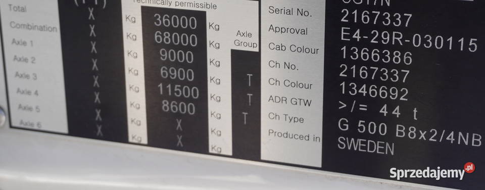 G500 8x2 Pełny ADR Kab Sypialna241653 nie Kraków